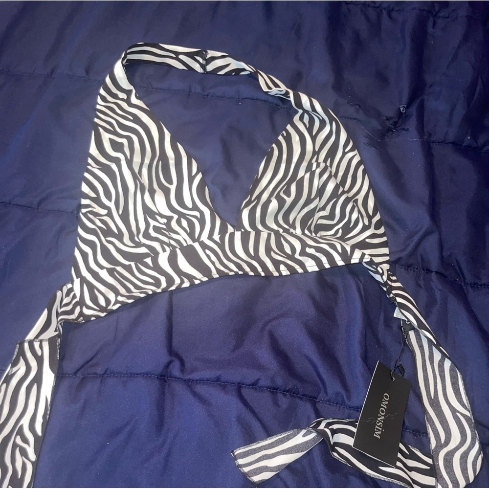 Zebra halter top